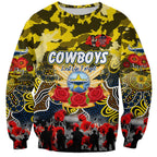 Personalized Cowboys ANZAC Day Sweatshirt Australian Army - Lest We Forget