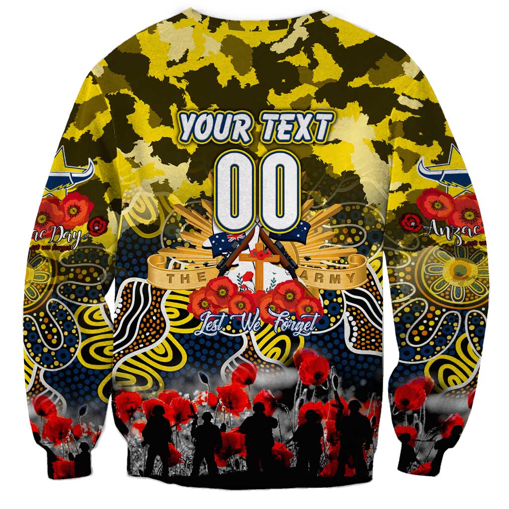Personalized Cowboys ANZAC Day Sweatshirt Australian Army - Lest We Forget