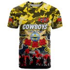 Personalized Cowboys ANZAC Day T Shirt Australian Army - Lest We Forget