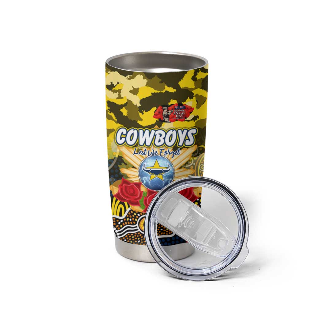 Personalized Cowboys ANZAC Day Tumbler Cup Australian Army - Lest We Forget