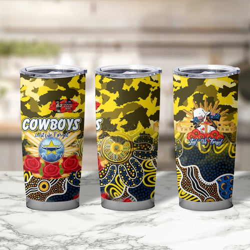 Personalized Cowboys ANZAC Day Tumbler Cup Australian Army - Lest We Forget