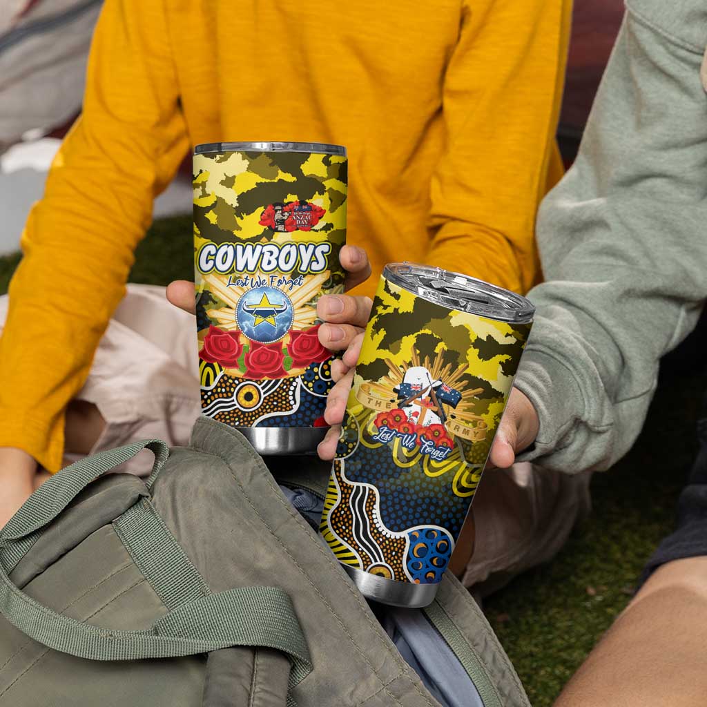 Personalized Cowboys ANZAC Day Tumbler Cup Australian Army - Lest We Forget