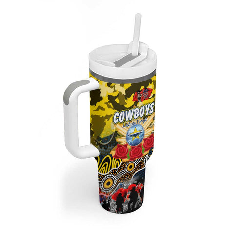 Personalized Cowboys ANZAC Day Tumbler With Handle Australian Army - Lest We Forget