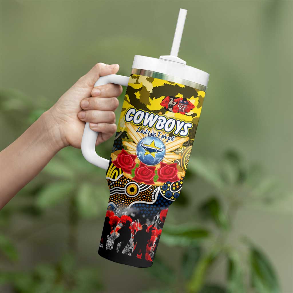 Personalized Cowboys ANZAC Day Tumbler With Handle Australian Army - Lest We Forget