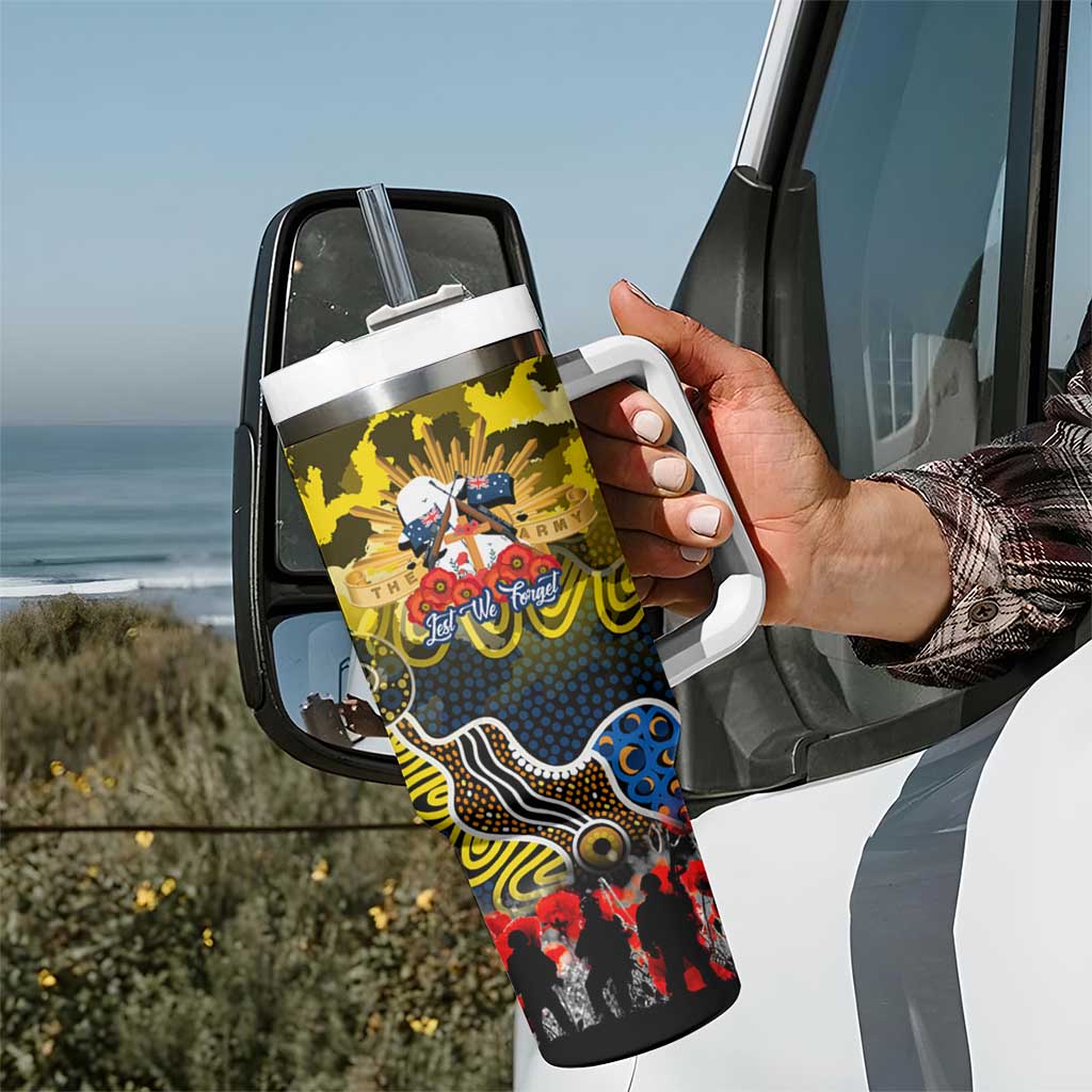 Personalized Cowboys ANZAC Day Tumbler With Handle Australian Army - Lest We Forget