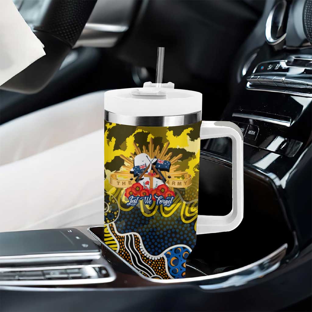 Personalized Cowboys ANZAC Day Tumbler With Handle Australian Army - Lest We Forget