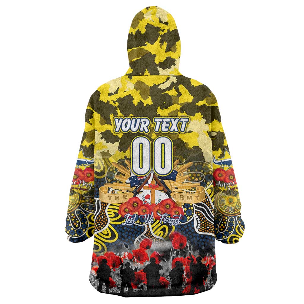 Personalized Cowboys ANZAC Day Wearable Blanket Hoodie Australian Army - Lest We Forget