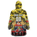 Personalized Cowboys ANZAC Day Wearable Blanket Hoodie Australian Army - Lest We Forget