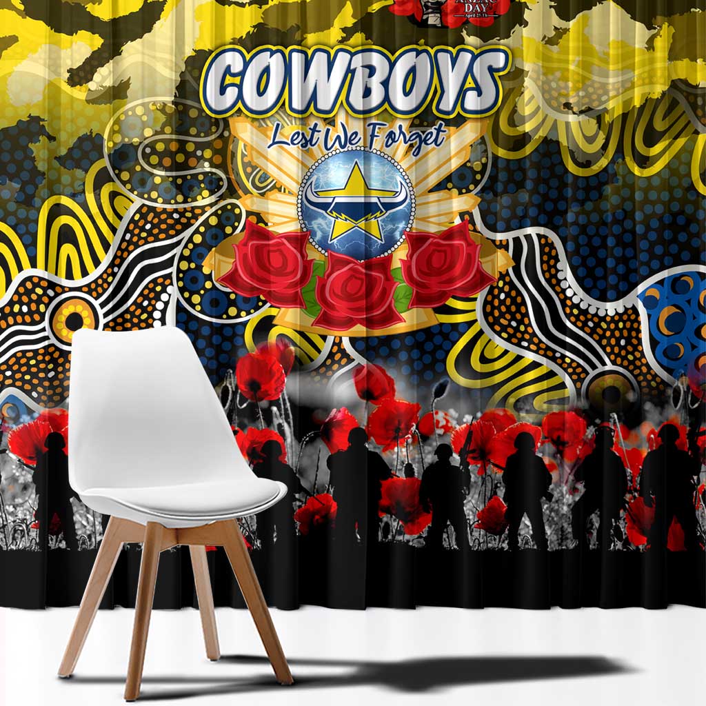 Cowboys ANZAC Day Window Curtain Australian Army - Lest We Forget