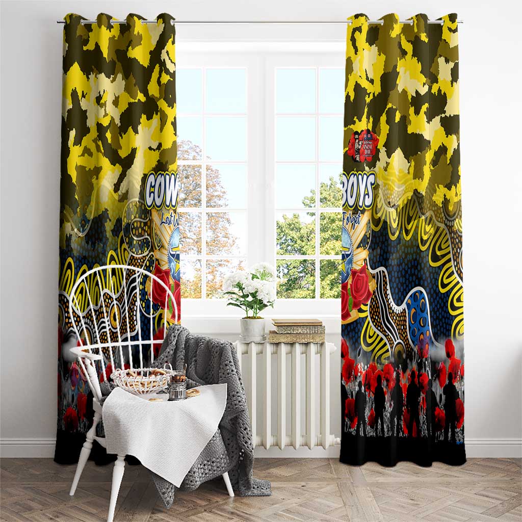 Cowboys ANZAC Day Window Curtain Australian Army - Lest We Forget