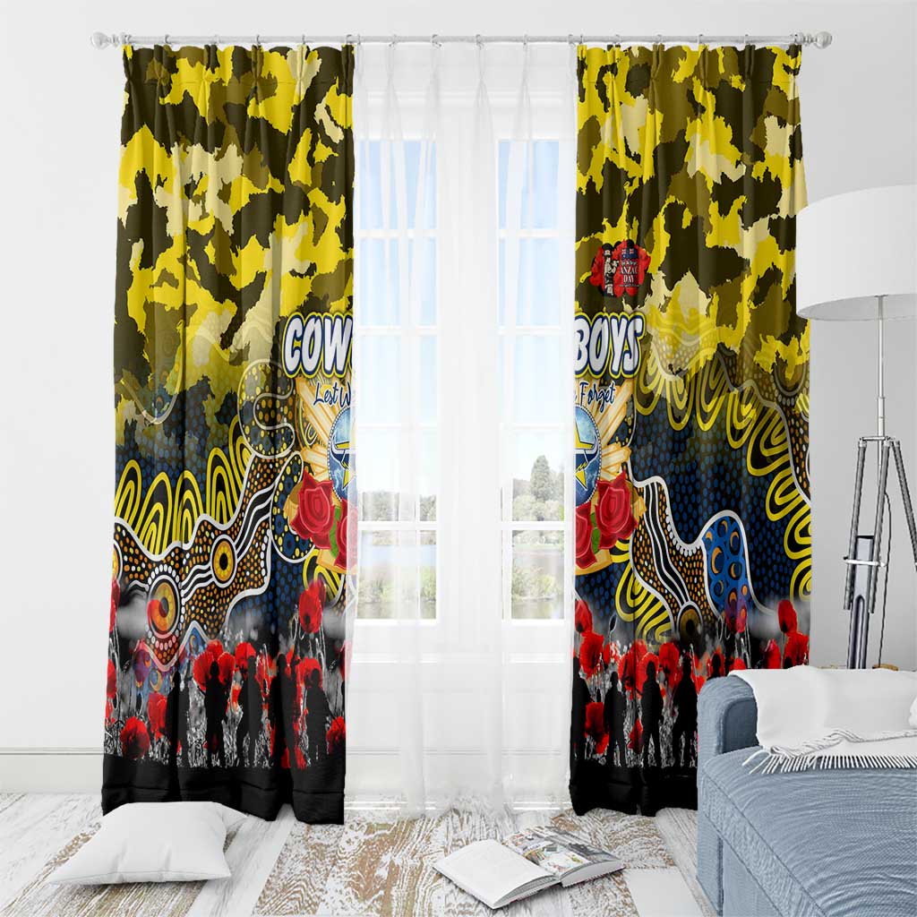 Cowboys ANZAC Day Window Curtain Australian Army - Lest We Forget