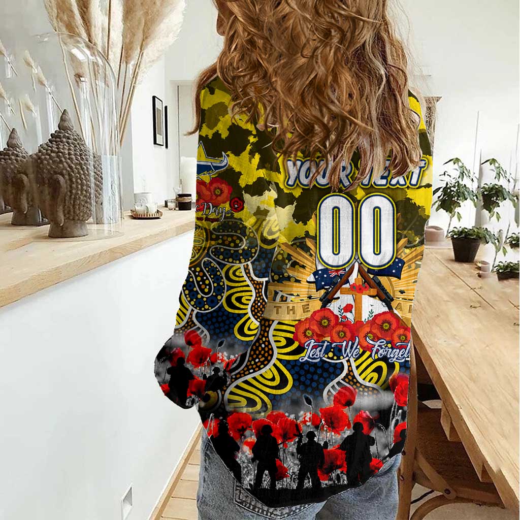 Personalized Cowboys ANZAC Day Women Casual Shirt Australian Army - Lest We Forget