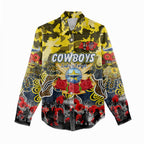 Personalized Cowboys ANZAC Day Women Casual Shirt Australian Army - Lest We Forget