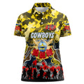 Personalized Cowboys ANZAC Day Women Polo Shirt Australian Army - Lest We Forget