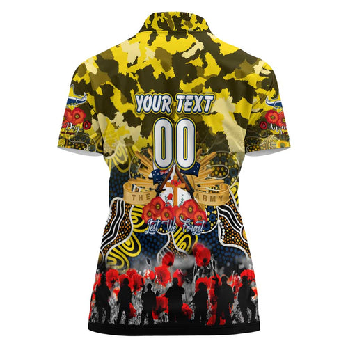 Personalized Cowboys ANZAC Day Women Polo Shirt Australian Army - Lest We Forget