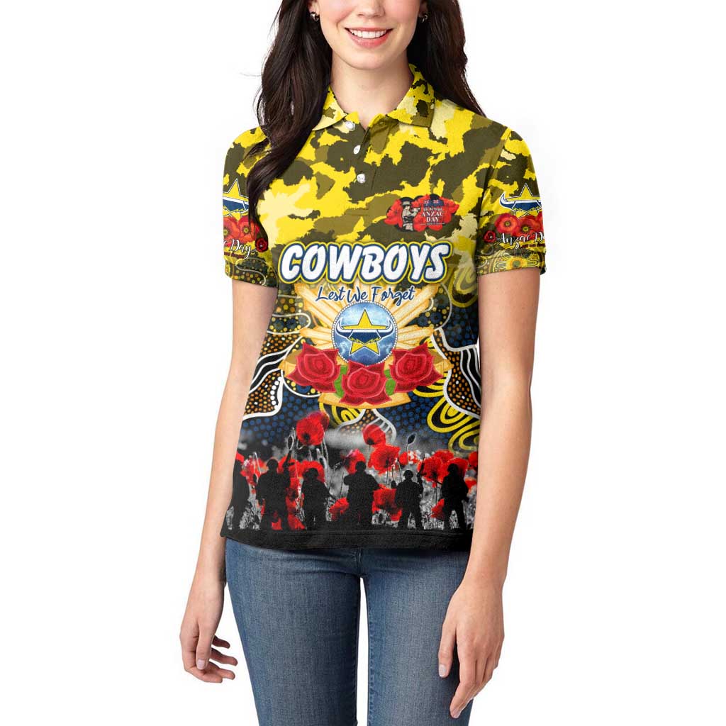Personalized Cowboys ANZAC Day Women Polo Shirt Australian Army - Lest We Forget