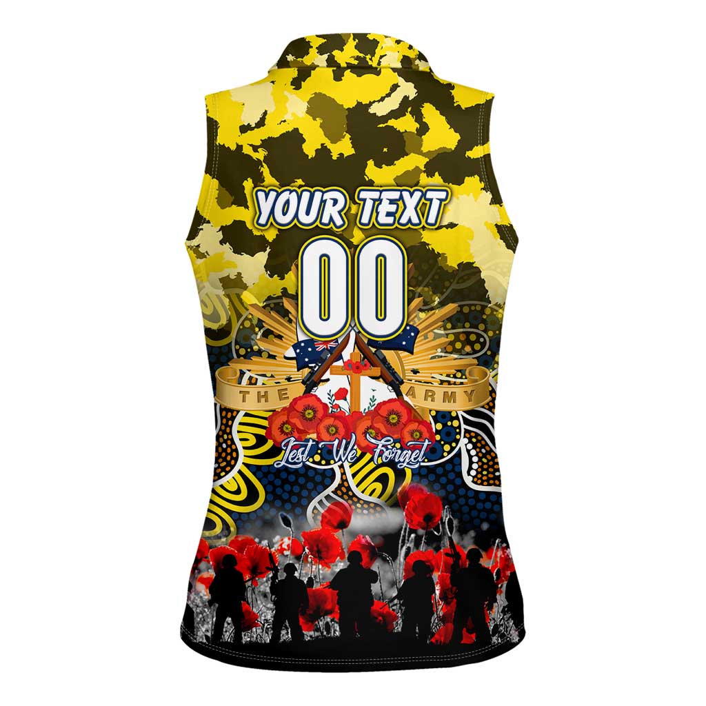 Personalized Cowboys ANZAC Day Women Sleeveless Polo Shirt Australian Army - Lest We Forget