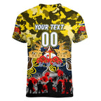 Personalized Cowboys ANZAC Day Women V-Neck T-Shirt Australian Army - Lest We Forget
