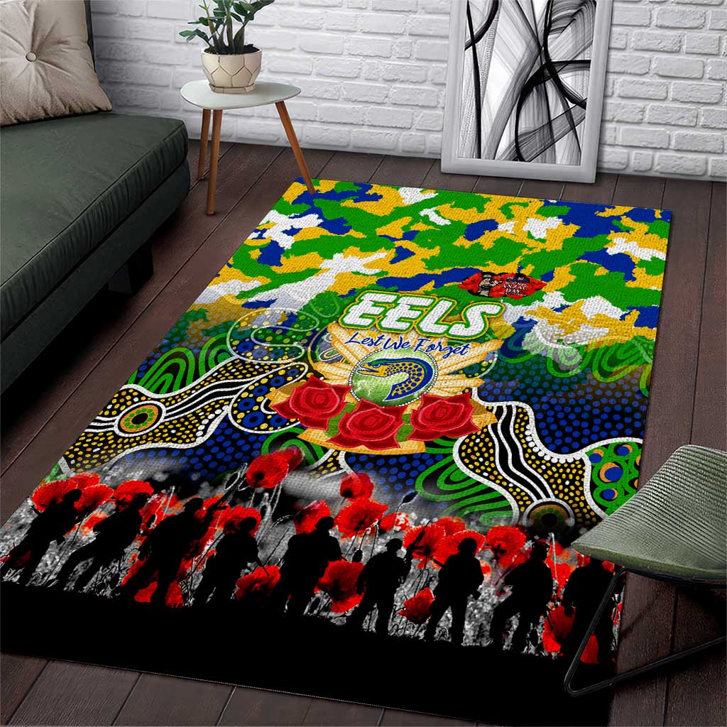 Eels ANZAC Day Area Rug Australian Army - Lest We Forget