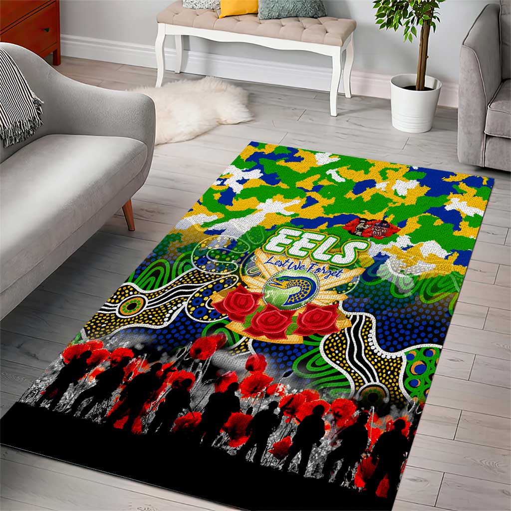 Eels ANZAC Day Area Rug Australian Army - Lest We Forget