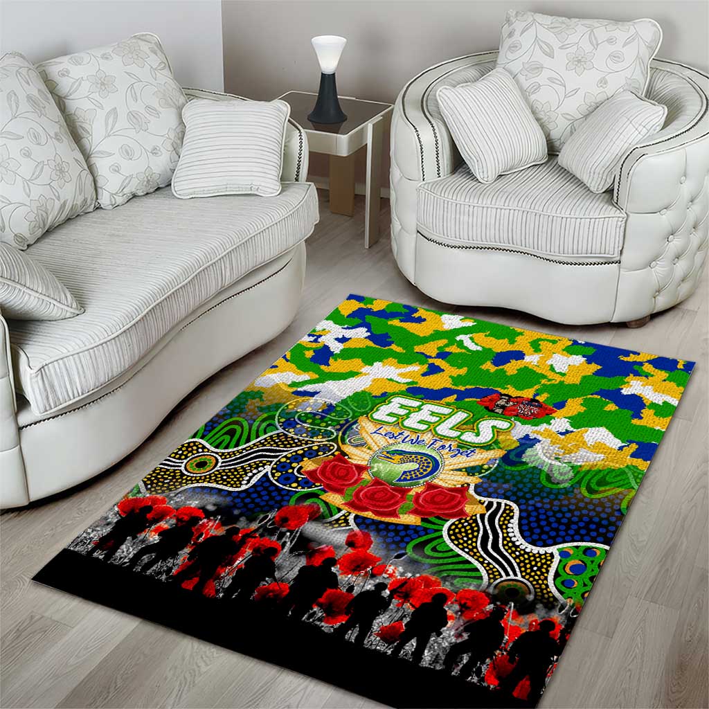 Eels ANZAC Day Area Rug Australian Army - Lest We Forget