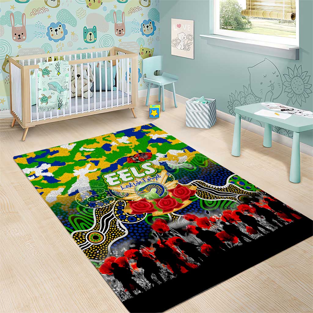 Eels ANZAC Day Area Rug Australian Army - Lest We Forget
