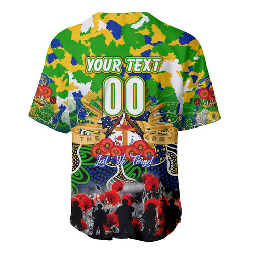 Personalized Eels ANZAC Day Baseball Jersey Australian Army - Lest We Forget