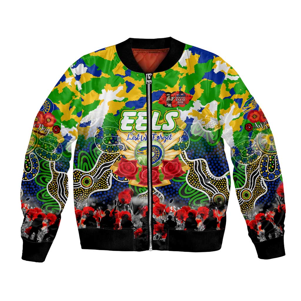 Personalized Eels ANZAC Day Bomber Jacket Australian Army - Lest We Forget