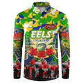 Personalized Eels ANZAC Day Button Sweatshirt Australian Army - Lest We Forget