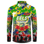 Personalized Eels ANZAC Day Button Sweatshirt Australian Army - Lest We Forget