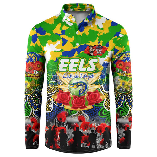 Personalized Eels ANZAC Day Button Sweatshirt Australian Army - Lest We Forget
