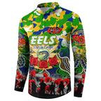 Personalized Eels ANZAC Day Button Sweatshirt Australian Army - Lest We Forget