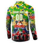 Personalized Eels ANZAC Day Button Sweatshirt Australian Army - Lest We Forget