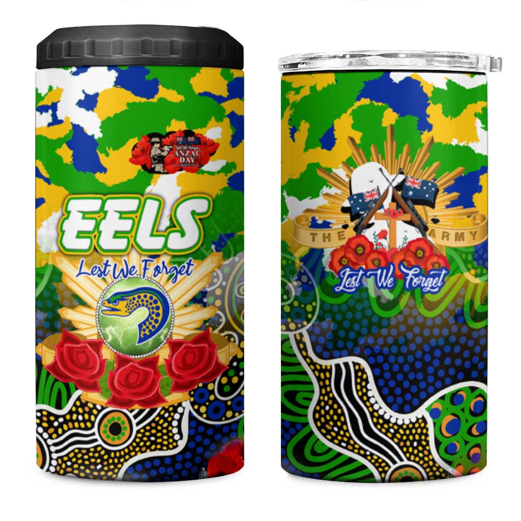 Personalized Eels ANZAC Day 4 in 1 Can Cooler Tumbler Australian Army - Lest We Forget