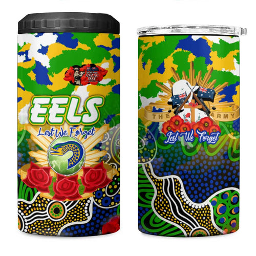 Personalized Eels ANZAC Day 4 in 1 Can Cooler Tumbler Australian Army - Lest We Forget