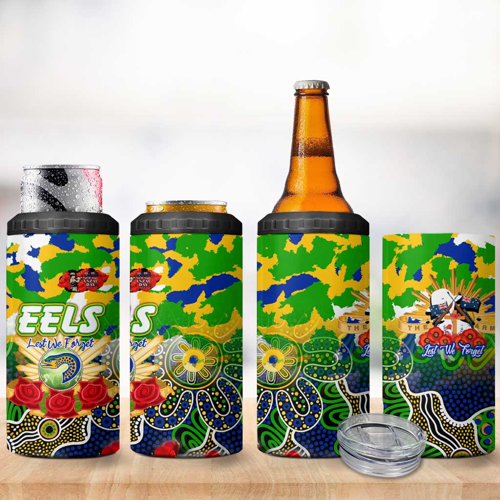 Personalized Eels ANZAC Day 4 in 1 Can Cooler Tumbler Australian Army - Lest We Forget