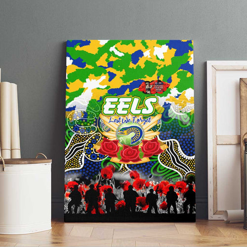 Eels ANZAC Day Canvas Wall Art Australian Army - Lest We Forget