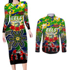 Personalized Eels ANZAC Day Couples Matching Long Sleeve Bodycon Dress and Long Sleeve Button Shirt Australian Army - Lest We Forget