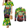 Personalized Eels ANZAC Day Couples Matching Mermaid Dress and Long Sleeve Button Shirt Australian Army - Lest We Forget