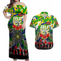 Personalized Eels ANZAC Day Couples Matching Off Shoulder Maxi Dress and Hawaiian Shirt Australian Army - Lest We Forget