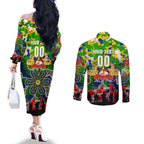 Personalized Eels ANZAC Day Couples Matching Off The Shoulder Long Sleeve Dress and Long Sleeve Button Shirt Australian Army - Lest We Forget