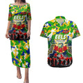 Personalized Eels ANZAC Day Couples Matching Puletasi and Hawaiian Shirt Australian Army - Lest We Forget