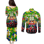 Personalized Eels ANZAC Day Couples Matching Puletasi and Long Sleeve Button Shirt Australian Army - Lest We Forget
