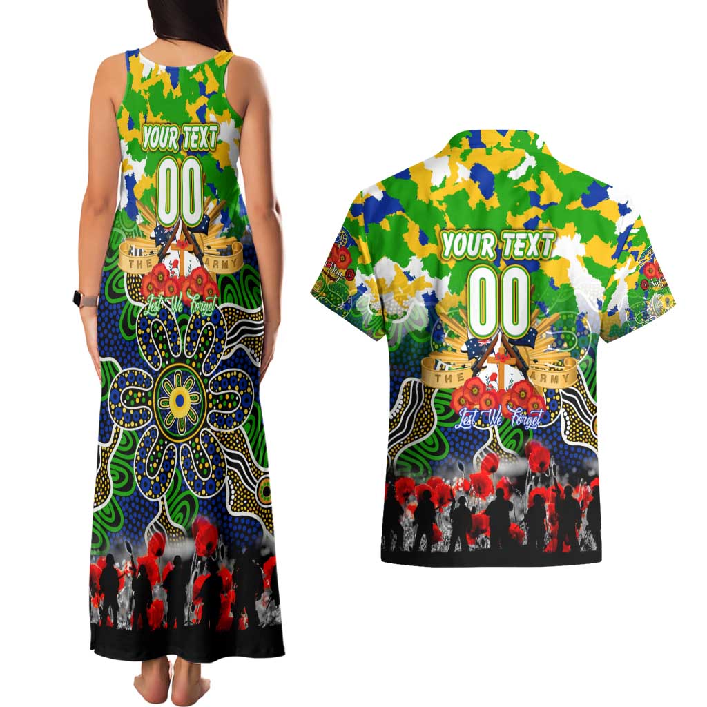 Personalized Eels ANZAC Day Couples Matching Tank Maxi Dress and Hawaiian Shirt Australian Army - Lest We Forget
