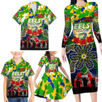 Personalized Eels ANZAC Day Family Matching Long Sleeve Bodycon Dress and Hawaiian Shirt Australian Army - Lest We Forget