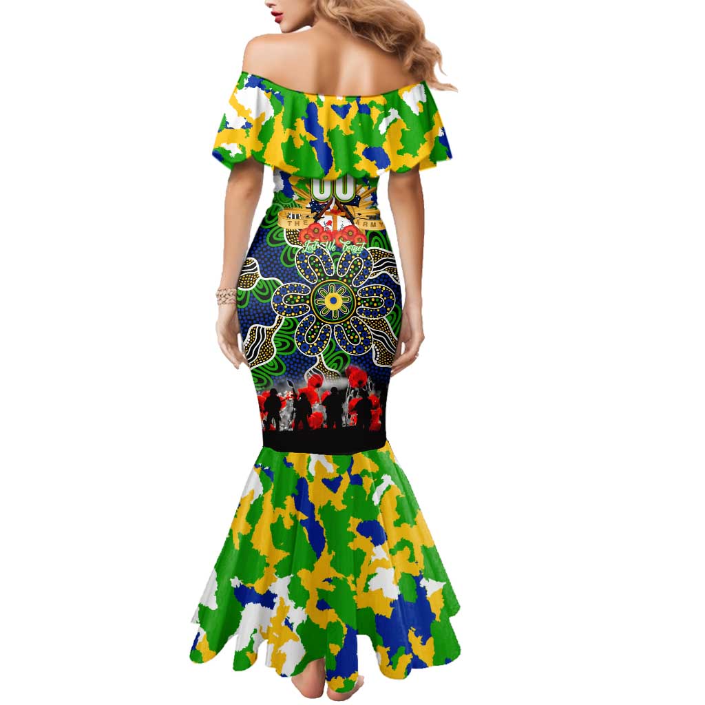 Personalized Eels ANZAC Day Family Matching Mermaid Dress and Hawaiian Shirt Australian Army - Lest We Forget