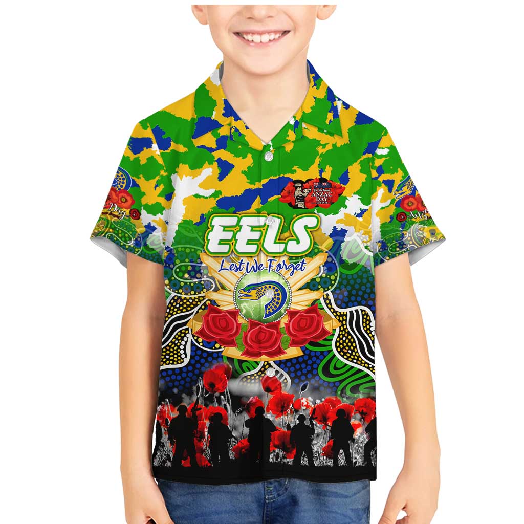 Personalized Eels ANZAC Day Family Matching Mermaid Dress and Hawaiian Shirt Australian Army - Lest We Forget