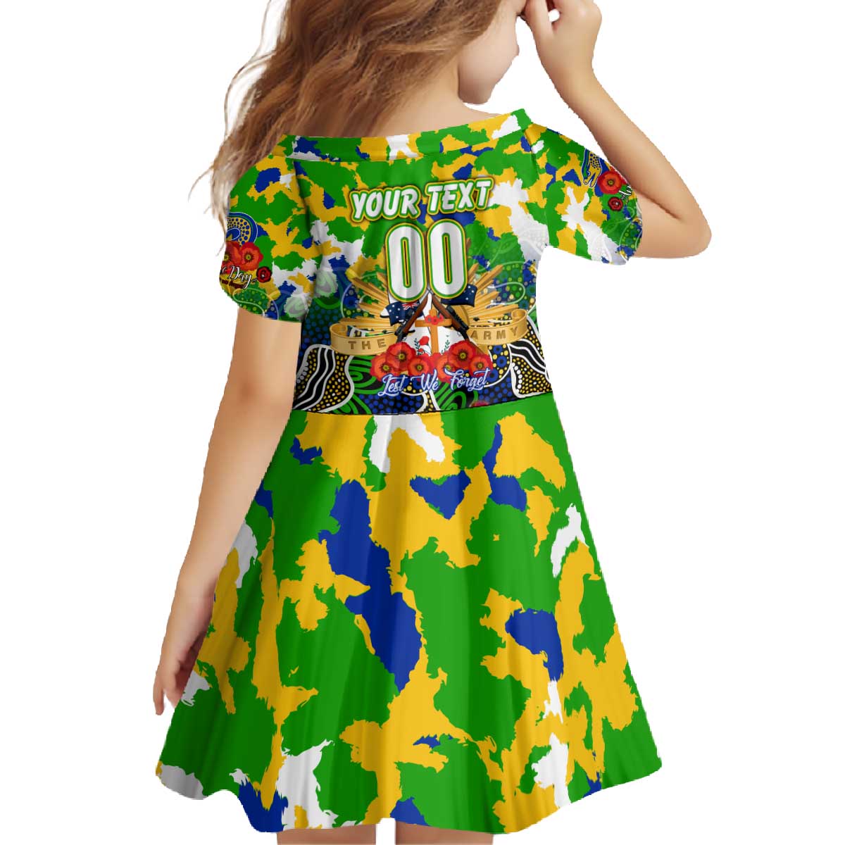 Personalized Eels ANZAC Day Family Matching Off The Shoulder Long Sleeve Dress and Hawaiian Shirt Australian Army - Lest We Forget