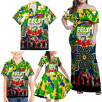 Personalized Eels ANZAC Day Family Matching Off Shoulder Maxi Dress and Hawaiian Shirt Australian Army - Lest We Forget