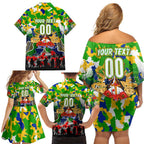Personalized Eels ANZAC Day Family Matching Off Shoulder Short Dress and Hawaiian Shirt Australian Army - Lest We Forget